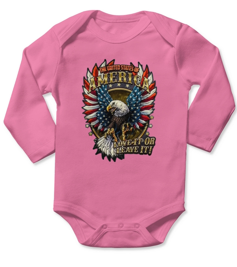 The united states of america love it or leave it shirt Long Sleeve Baby One-Piece