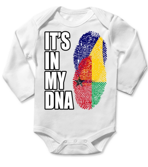 Tokelauan And Bissau Guinean Mix Heritage DNA Flag Long Sleeve Baby One-Piece