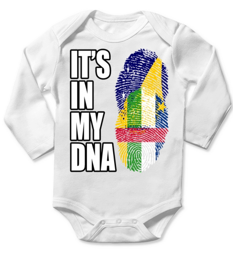 Tokelauan And Central African Mix Heritage DNA Fla Long Sleeve Baby One-Piece