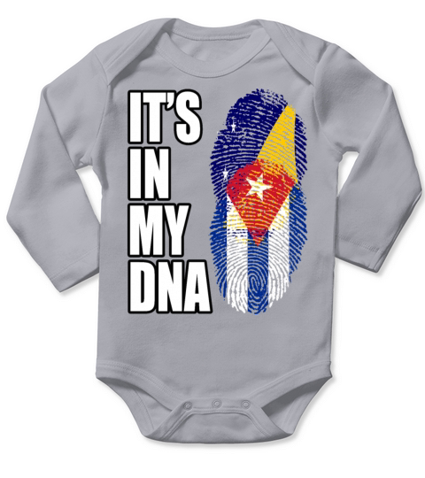 Tokelauan And Cuban Mix Heritage DNA Flag Long Sleeve Baby One-Piece