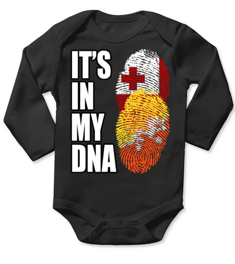 Tongan And Bhutanese Mix Heritage DNA Flag Long Sleeve Baby One-Piece