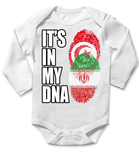 Tunisian And Iranian Mix Heritage DNA Flag Long Sleeve Baby One-Piece