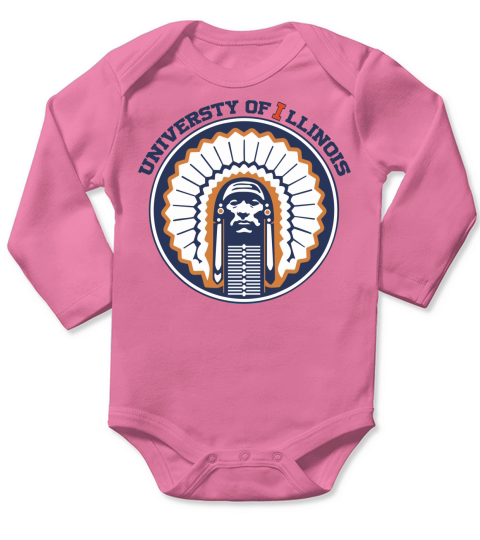 U Of I Illinois Chief - Baby Onesie Long Sleeve Baby One-Piece
