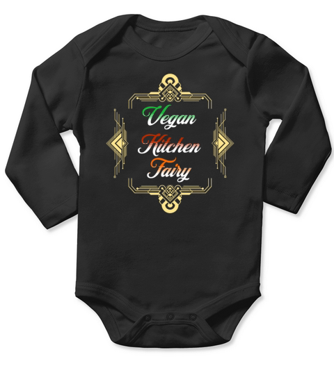 Vegan Kitchen Fairy Vintage Long Sleeve Baby One-Piece