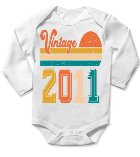 Vintage 2011 birthday gift Long Sleeve Baby One-Piece