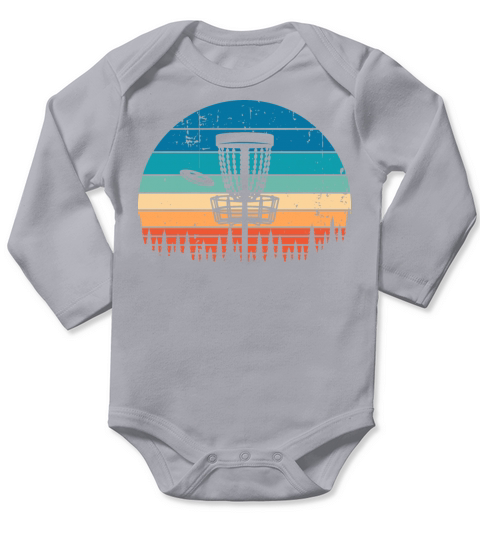 Vintage Disc Golf Retro Distressed Sunset Long Sleeve Baby One-Piece