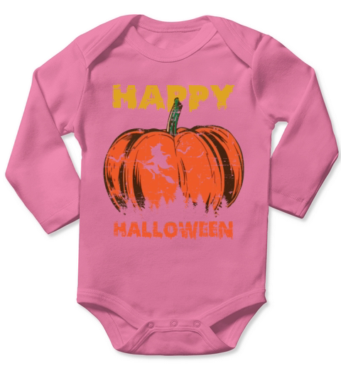 Vintage Halloween pumpkin T-Shirt Long Sleeve Baby One-Piece