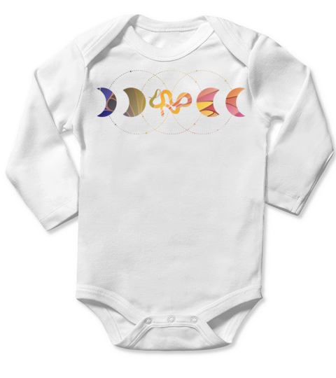 Witches Be Magic Moon Snake Art Deco Long Sleeve Baby One-Piece