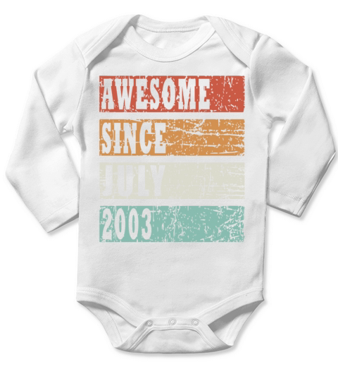 Year of construction 2003 July born gift idea Long Sleeve Baby One-Piece
