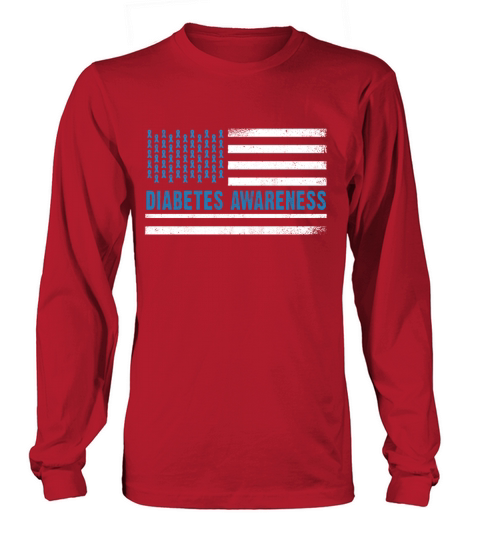 Flag November Diabetes Awareness Month Long sleeved Unisex