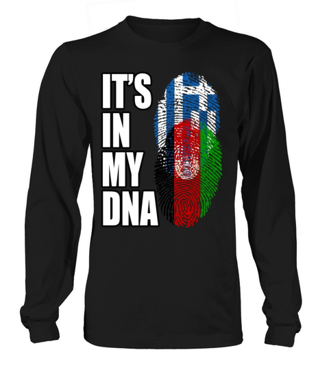 Greek And Afghanistan Mix Heritage DNA Flag Long sleeved Unisex