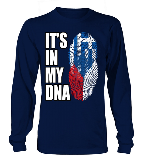 Greek And Czech Mix Heritage DNA Flag Long sleeved Unisex
