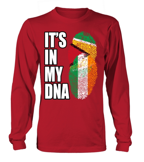 Guyanese And Irish Mix Heritage DNA Flag Long sleeved Unisex