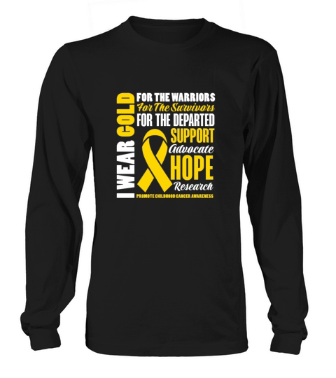 I Wear Gold For The Warriors Survivors Departed Long sleeved Unisex