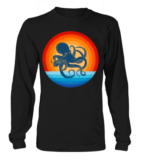 Octopus Retro Vintage Long sleeved Unisex