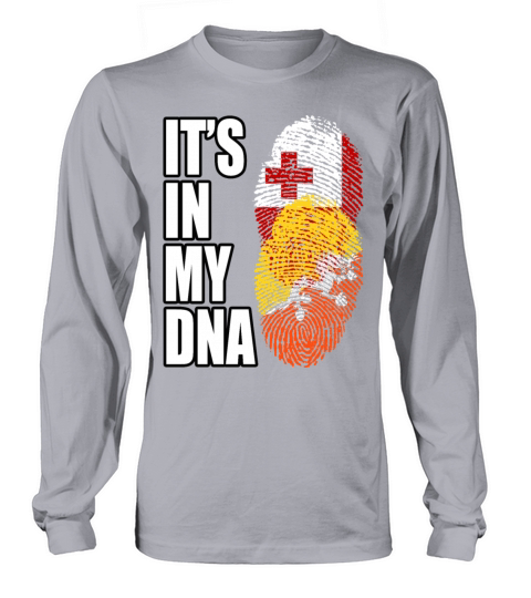 Tongan And Bhutanese Mix Heritage DNA Flag Long sleeved Unisex