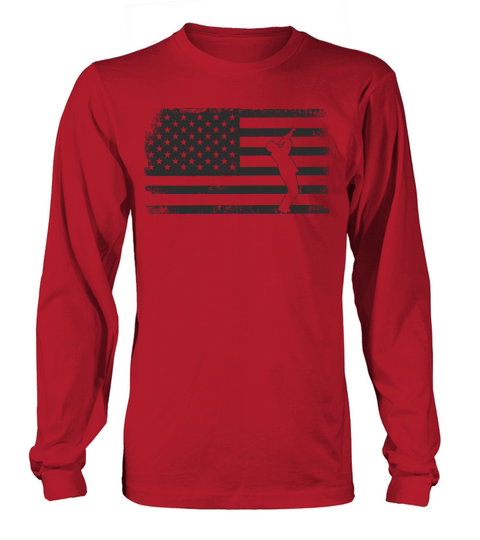 Trumpet Player American Flag Long sleeved Unisex