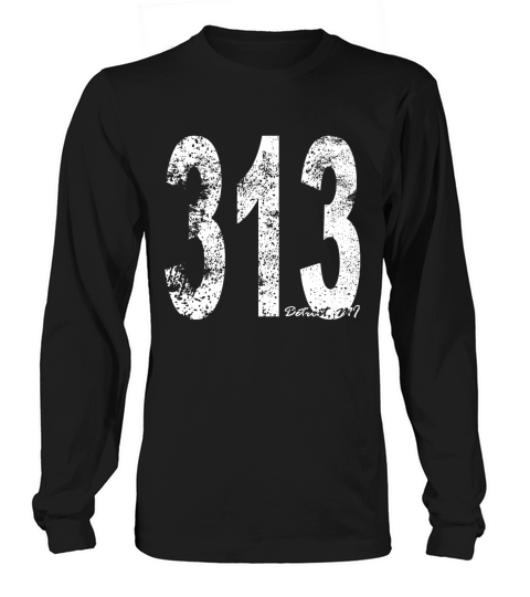Vintage Detroit Area Code 313 T-Shirt Long sleeved Unisex