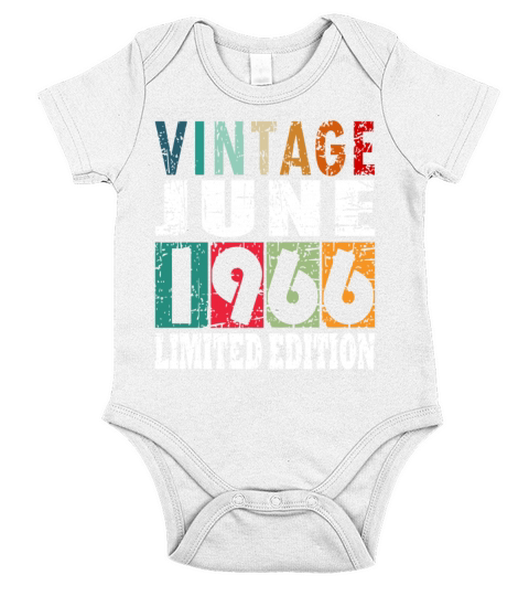 1966 vintage born in June gift Short Sleeve Baby One-Piece
