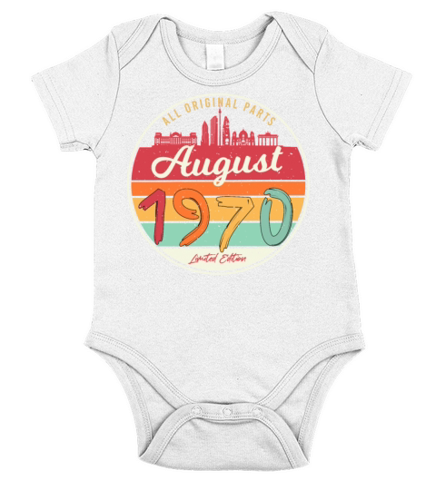 1970 August Everything Original Short Sleeve Baby One-Piece