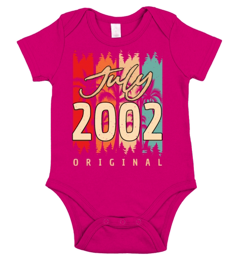 20 Years In July 2002 Short Sleeve Baby One-Piece