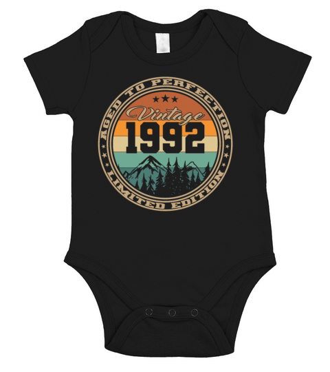30th birthday vintage 1992 aged to perfection Short Sleeve Baby One-Piece