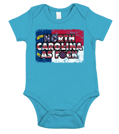 America US Flag State Flag North Carolina Short Sleeve Baby One-Piece