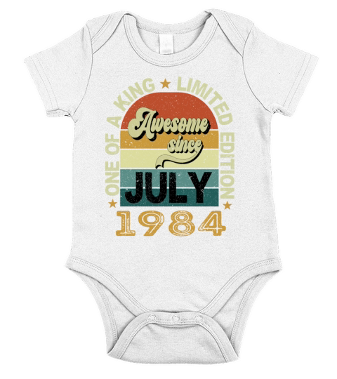 Awesome Since July 1984 38 Years Old 38th Birthday Short Sleeve Baby One-Piece