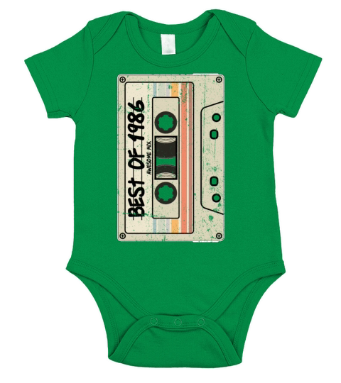 Best of 1986 Cassette Tape Birthday Short Sleeve Baby One-Piece