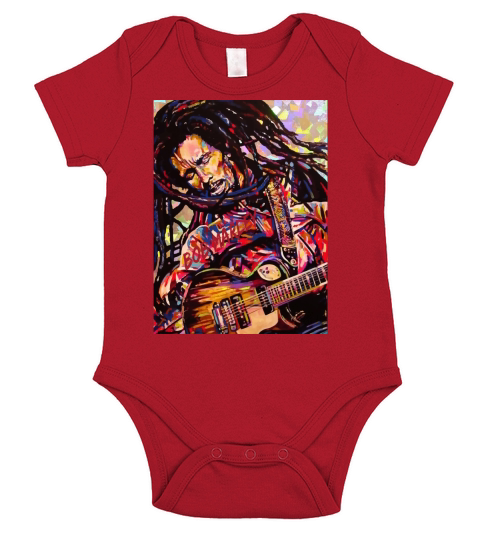 Bob Marley Art Short Sleeve Baby One-Piece