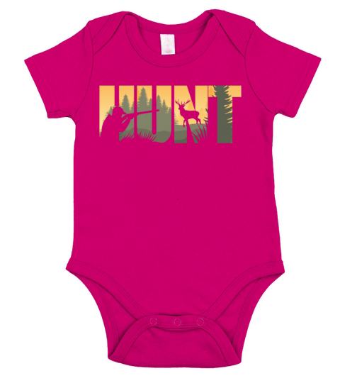 Buck Deer Hunting Hunter Vintage Short Sleeve Baby One-Piece