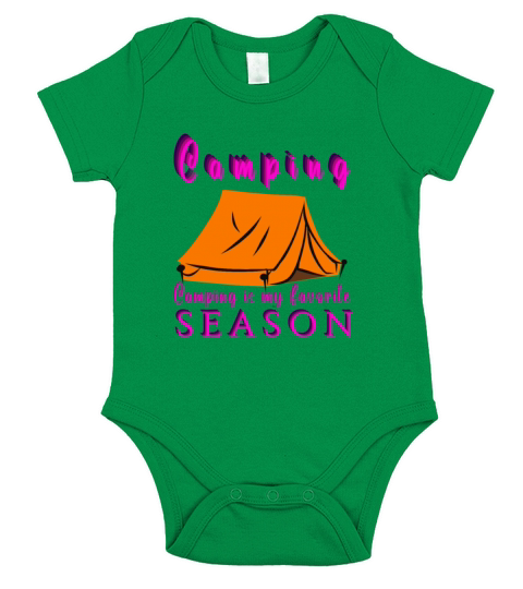 Camping is my favorite season Funny Camping Camper Short Sleeve Baby One-Piece