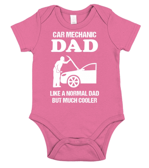 Car Mechanic Dad Quote Vehicle Construction Gift Short Sleeve Baby One-Piece