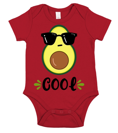 Cool avocado with sunglasses Short Sleeve Baby One-Piece