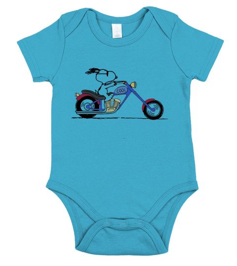 Cool Snoopy riding motorcycle Peanuts Short Sleeve Baby One-Piece