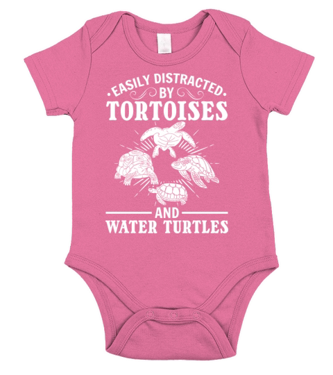 Easily Distracted By Tortoises And Water Turtles Short Sleeve Baby One-Piece