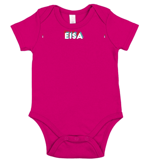 Eisa Name - Funny Name Eisa 80s theme Short Sleeve Baby One-Piece