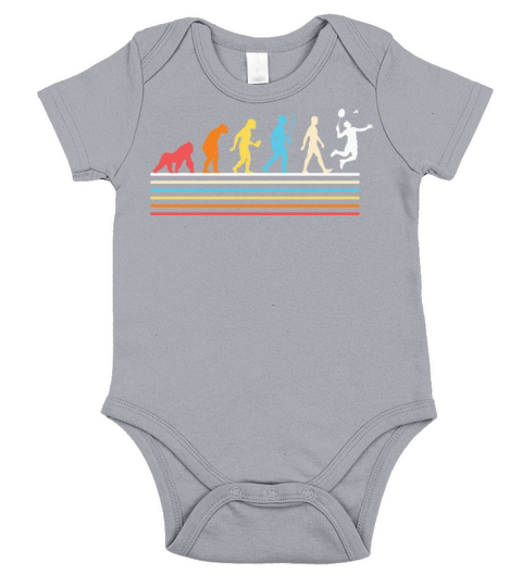 Evolution Of Man Apes Badminton Sports Player Short Sleeve Baby One-Piece