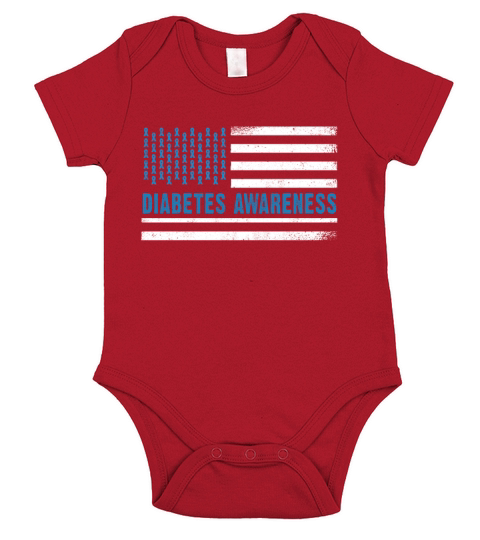 Flag November Diabetes Awareness Month Short Sleeve Baby One-Piece