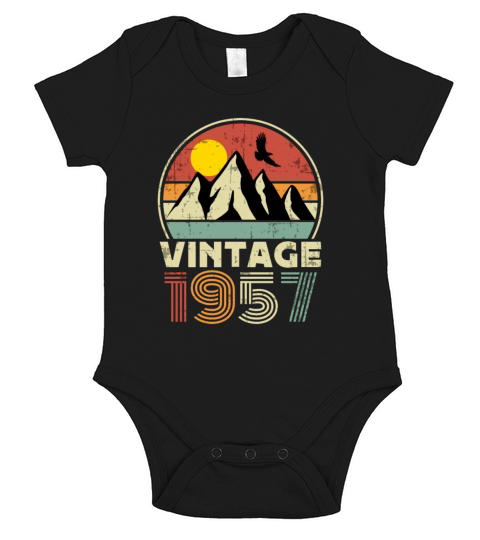 Funny Birthday Born in 1957 Limited Edition Short Sleeve Baby One-Piece