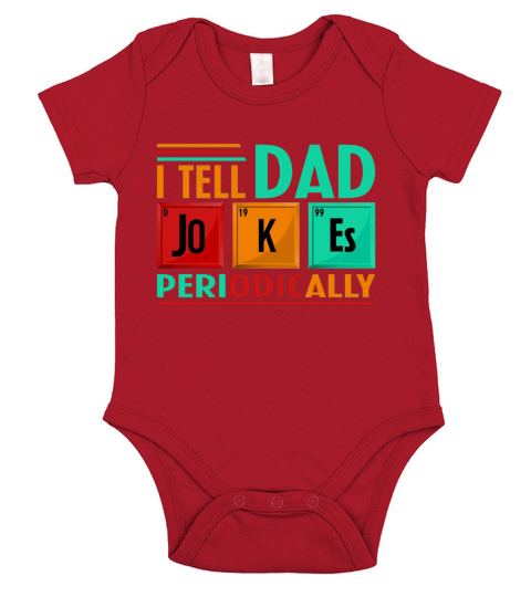 Funny Science Chemistry I Tell Dad Jokes Periodically Short Sleeve Baby One-Piece
