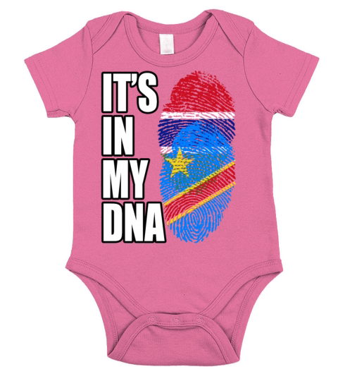 Gambian And Congolese Mix Heritage DNA Flag Short Sleeve Baby One-Piece