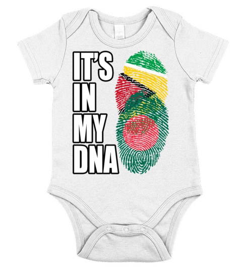 Guyanese And Bangladeshi Mix Heritage DNA Flag Short Sleeve Baby One-Piece