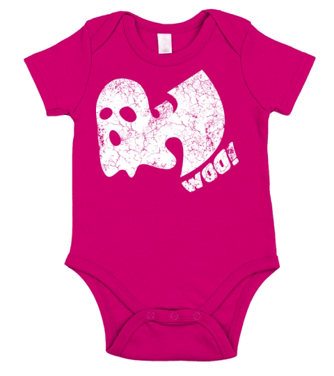 halloween ghost woo wutang white Short Sleeve Baby One-Piece