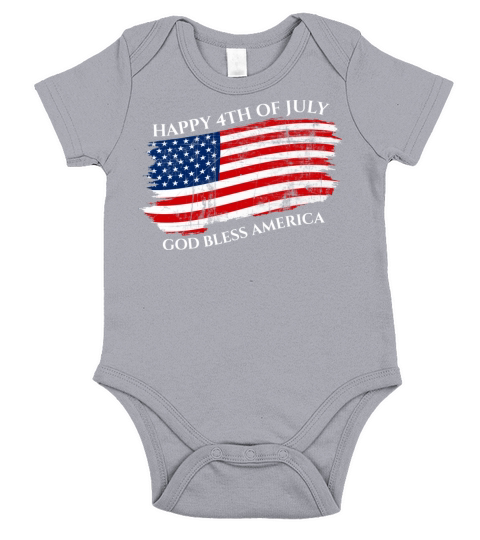 Happy 4th of July American Flag Vintage USA 2022 Short Sleeve Baby One-Piece