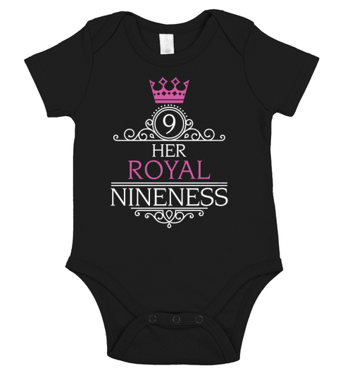 Her Royal Nineness 9th Birthday Shirt for Nine Year Old Girl Short Sleeve Baby One-Piece