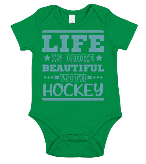 Hockey Is Lucky Word Team Coaches Sayings Funny Short Sleeve Baby One-Piece