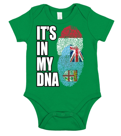 Hungarian And Fijian Mix Heritage DNA Flag Short Sleeve Baby One-Piece