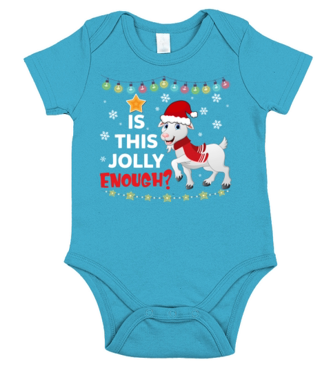 Is This Jolly Enough Funny Christmas Goat Lovers Short Sleeve Baby One-Piece