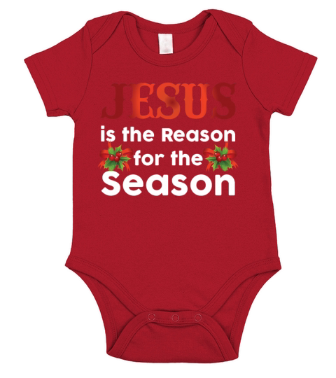 Jesus Is The Reason For The Season Funny Christmas Short Sleeve Baby One-Piece